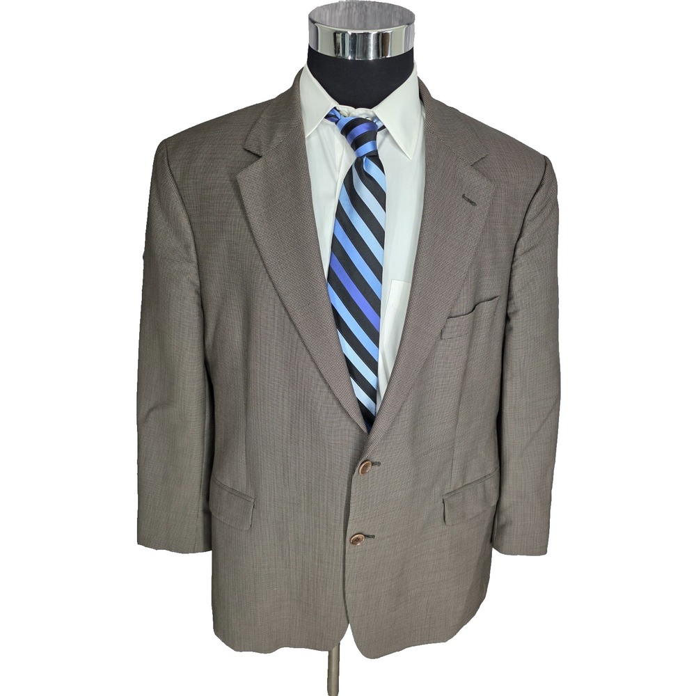 Brooks Brothers 346 Blazer Jacket Mens 46R Brown Sport Coat 2 Buttons Wool Blend